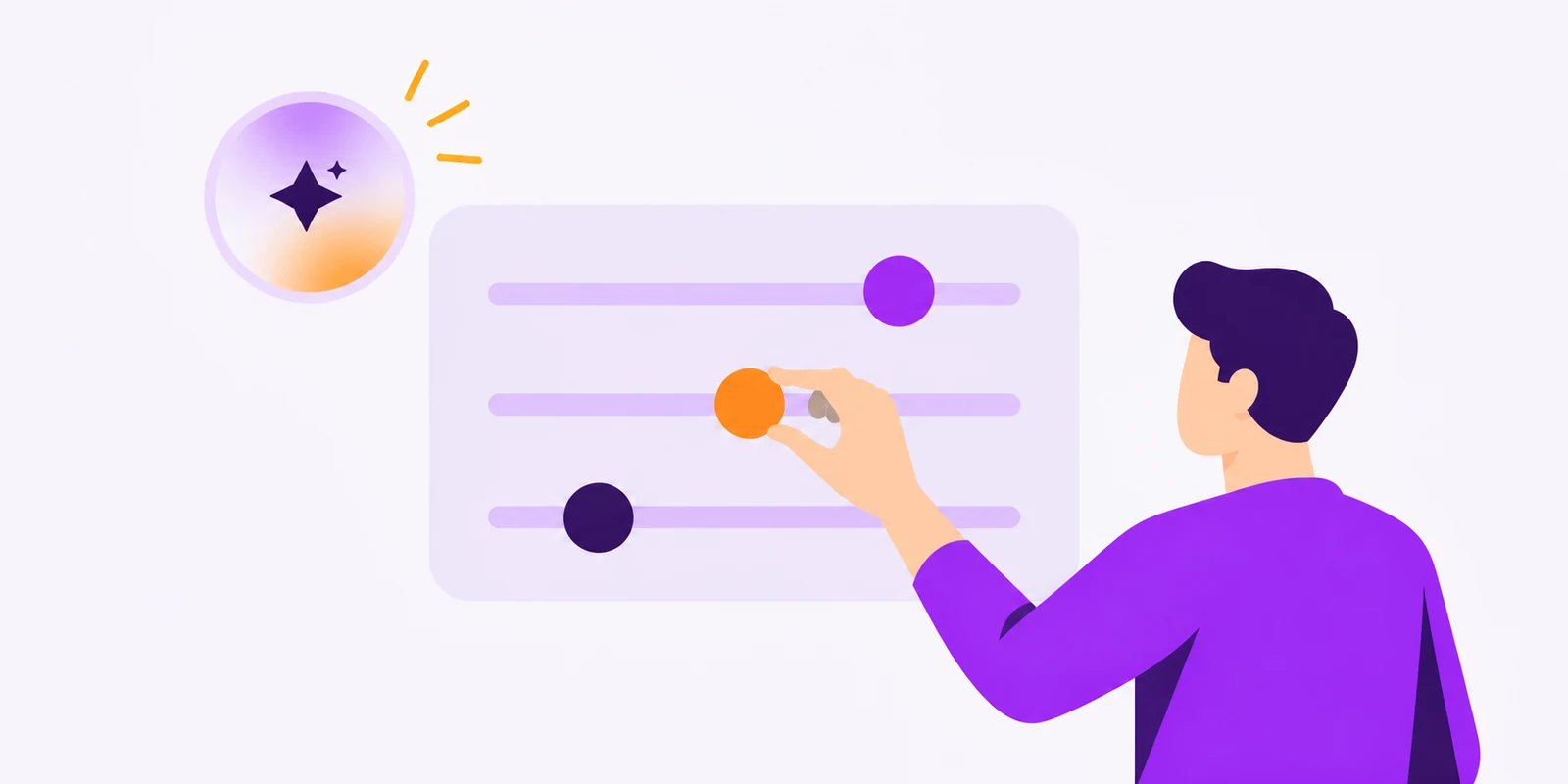 Illustration of a community manager adjusting three sliders to set the AI limits