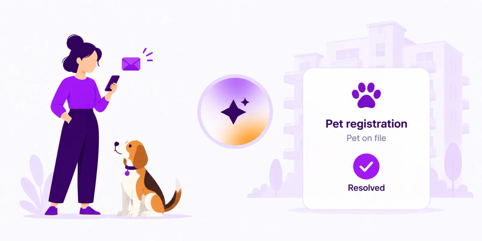 A pet registration request completed by the AI