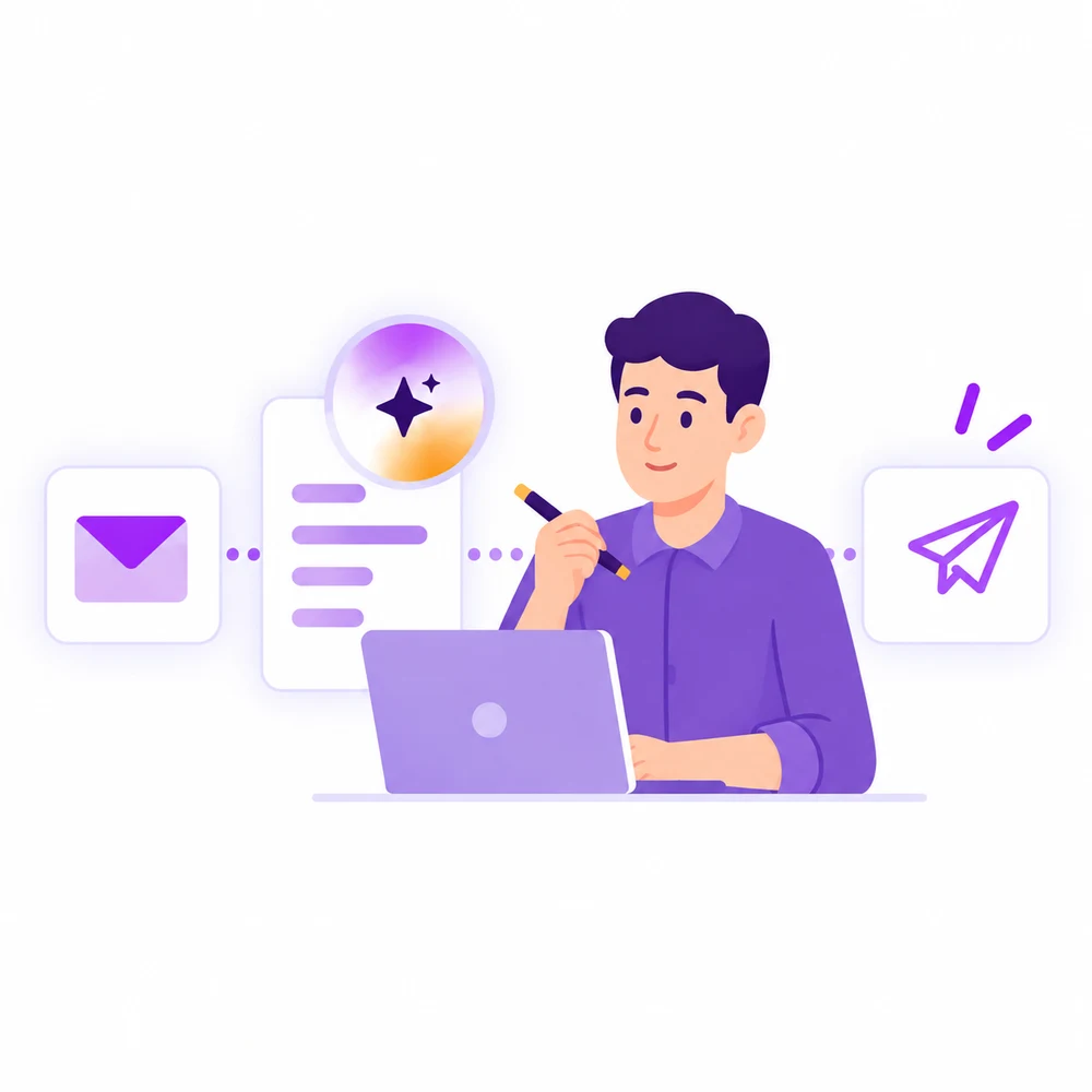 A team member reviews an AI-prepared draft before sending.