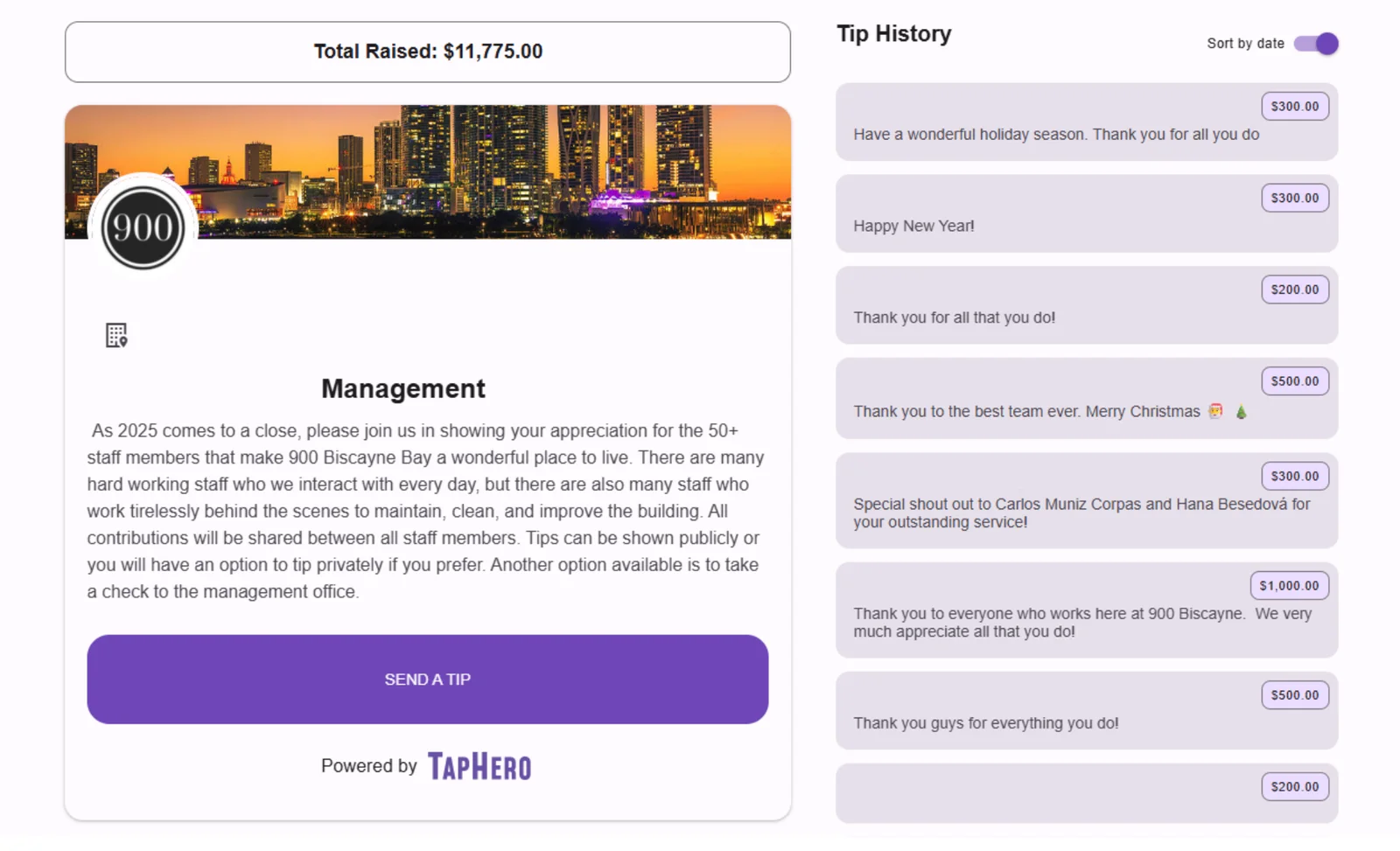 Tipping with Taphero's digital tipping integration