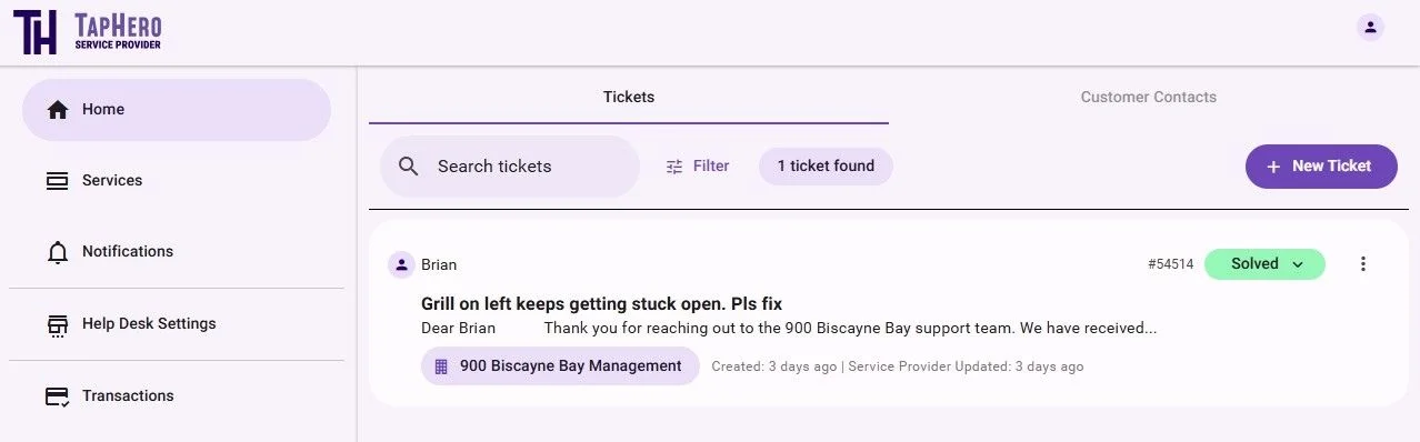 Easy to use tenant request ticketing system