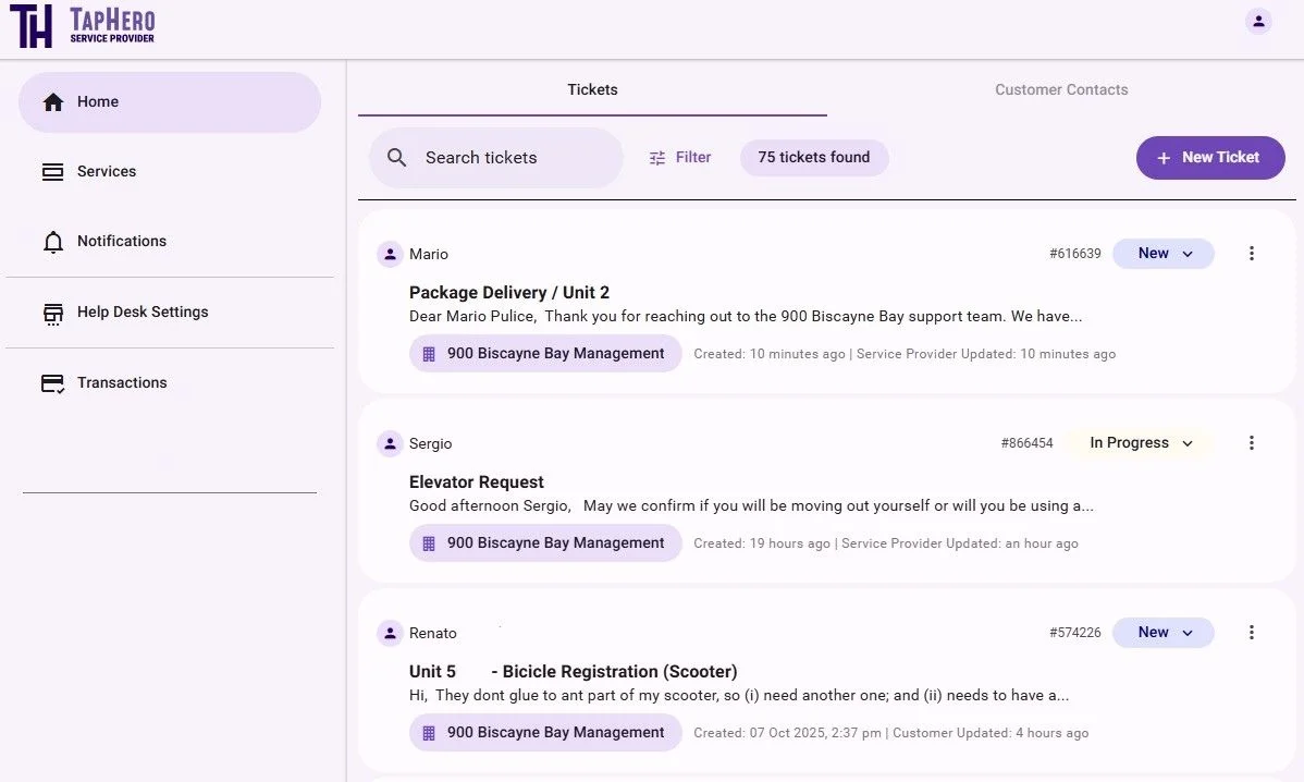 Streamlined request management dashboard