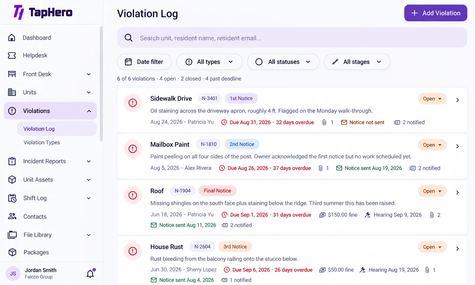 Track deadlines and escalation